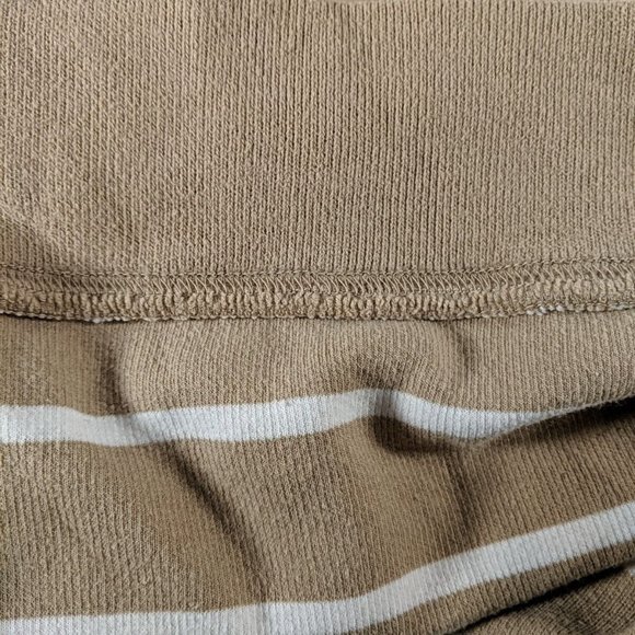Land's End Quarter 1/4 Zip Pullover Sweater Beige Tan Striped Long Sleeve XXL 2X - Picture 11 of 14